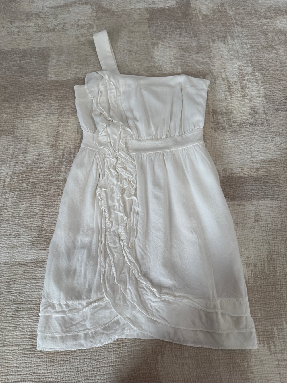 BCBGeneration One-Shoulder Ruffle Mini Dress